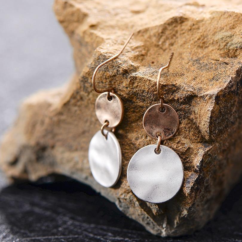 Simple Style Retro Round Drop Ethnic Pendant Fashion Coin Dangle Earring