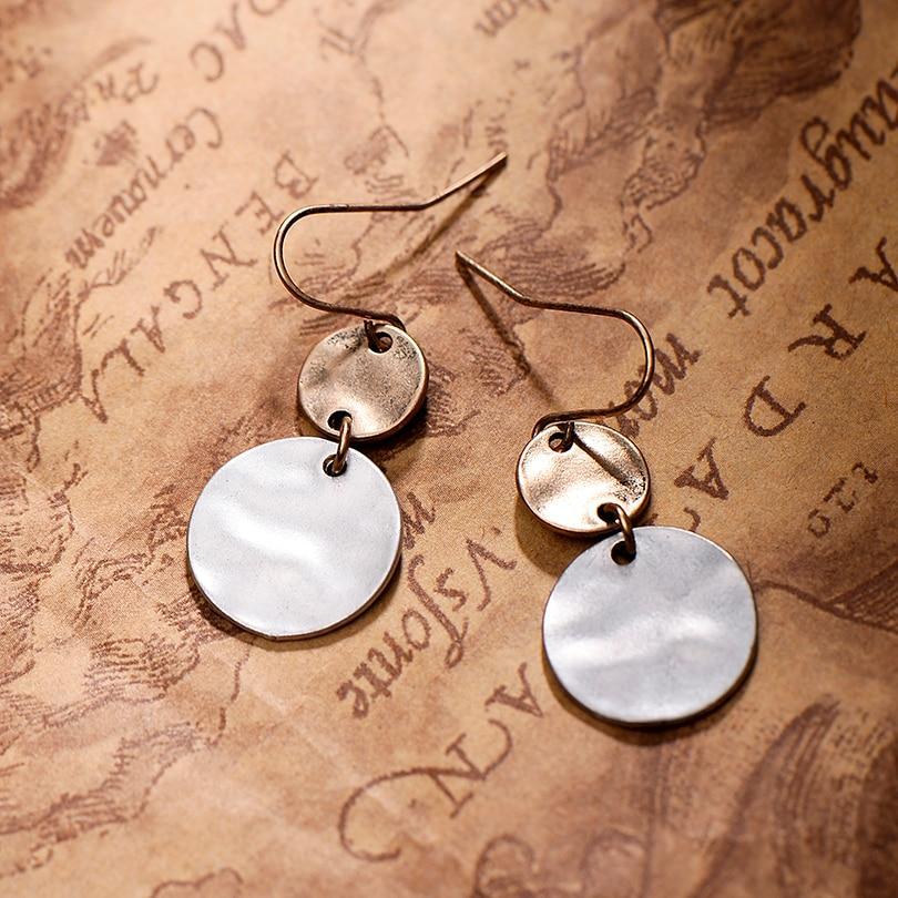 Simple Style Retro Round Drop Ethnic Pendant Fashion Coin Dangle Earring