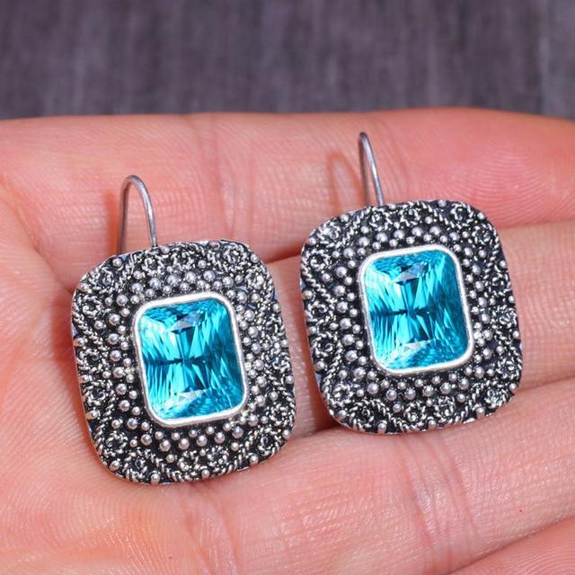 Vintage Zircon Dangle Earrings for Women