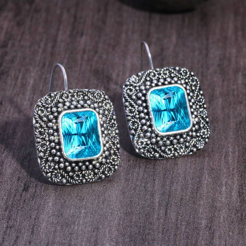 Vintage Zircon Dangle Earrings for Women