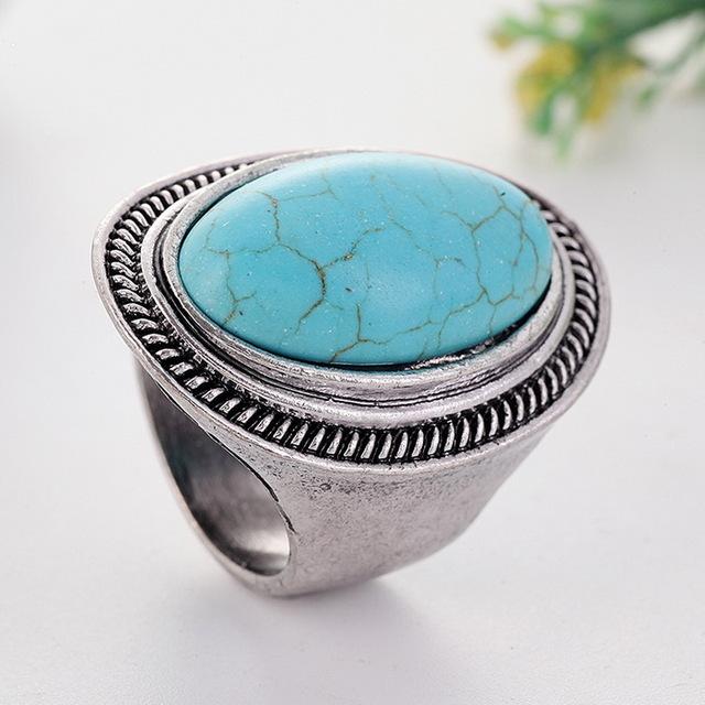 Vintage Natural Turquoises Rings Jewelry