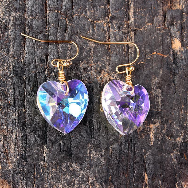 Bling Crystal Magic Moon Eardrop Pendant Handmade Wire Earrings