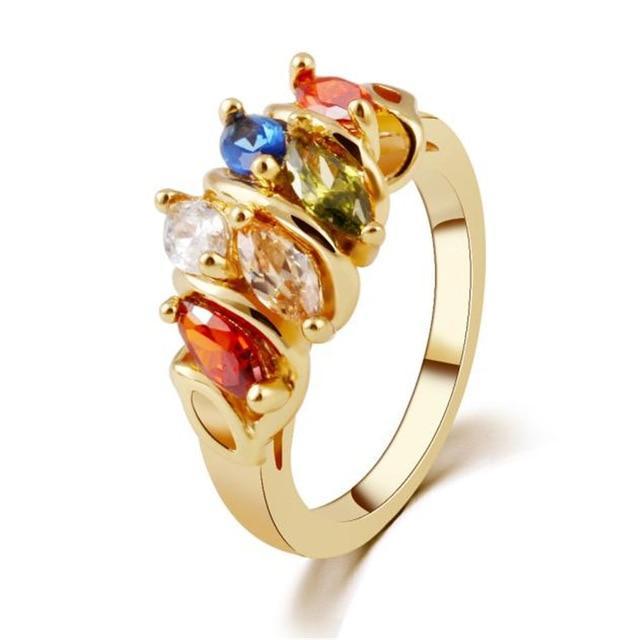 Colorful Zircon Crystal party Rings