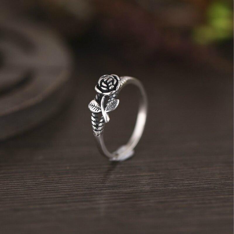 Vintage Sweet Simple Rose Solid Metal Ring