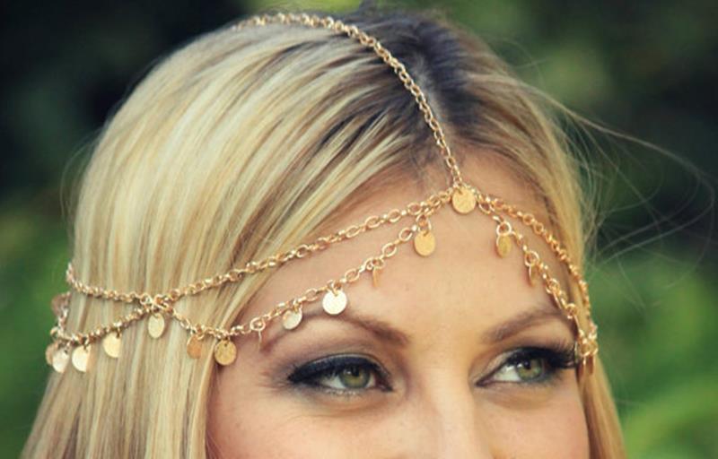 Fashion 2 layer Coin Beautiful Head Hair Accessories Chain Headwear