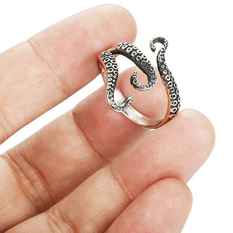 Adjustable Punk Octopus Catch Ring Opening Rings