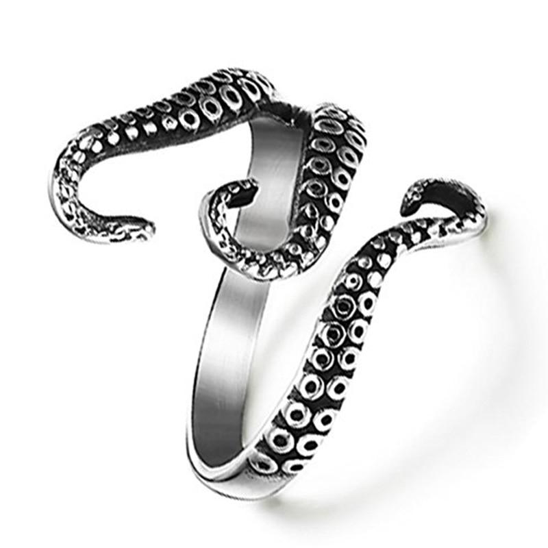 Adjustable Punk Octopus Catch Ring Opening Rings