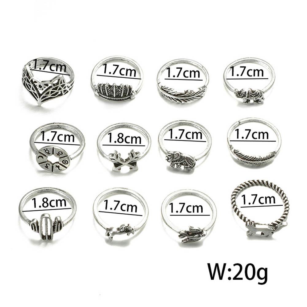 12PC Set Women Punk Vintage Finger Knuckle Rings