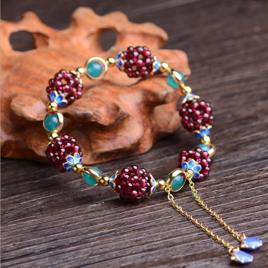 High quality Natural garnet bracelet fashion women crystal bracelet jewelry