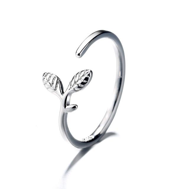 Cubic Zircon White Fish Adjustable SilverRings for Woman