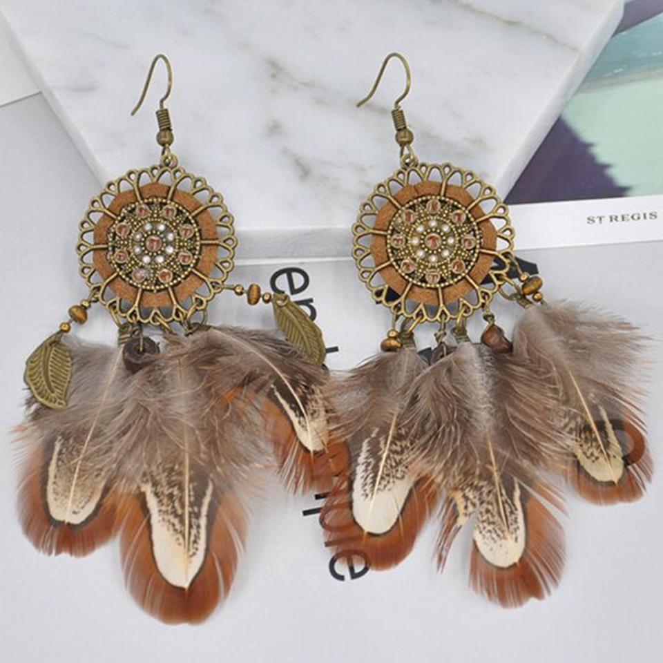 Bohemia Feather Tassels Earrings Accessories