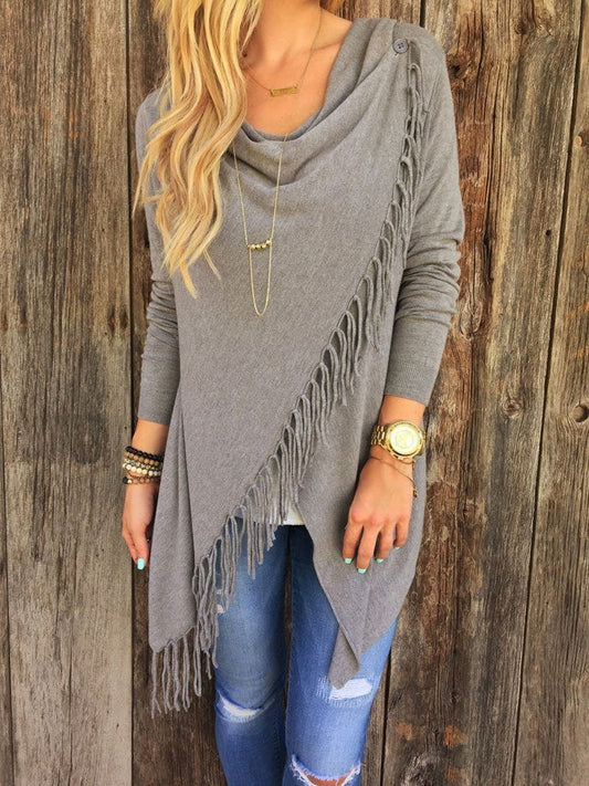 Classic Tassel Slash Sweater Top