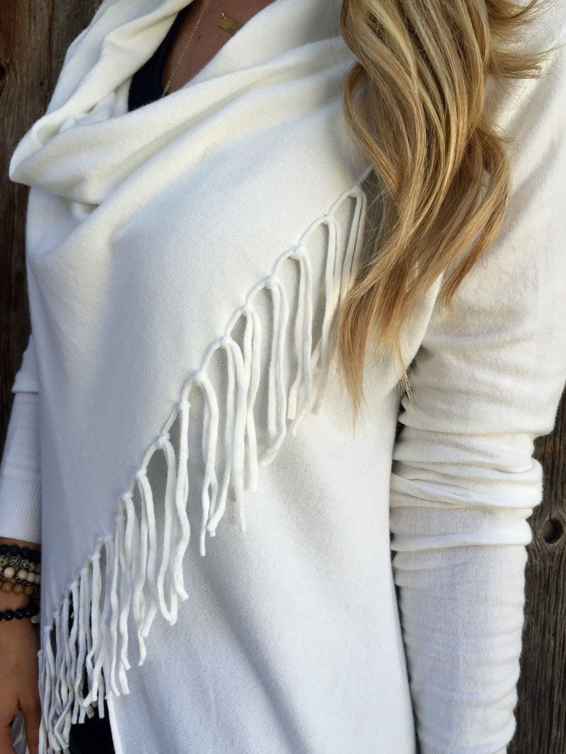 Classic Tassel Slash Sweater Top