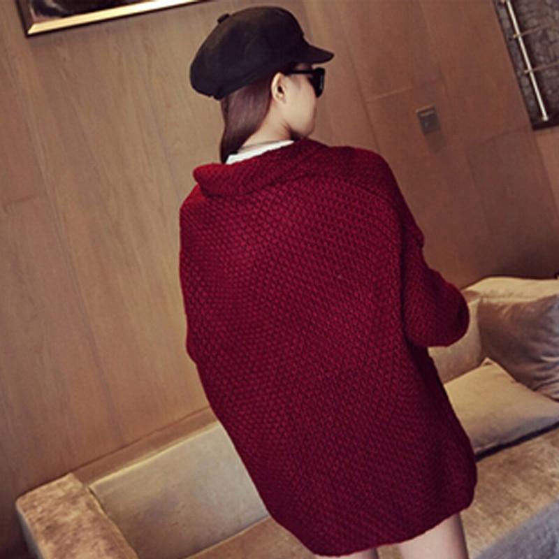 Casual Solid Color Knitted Long Cardigan