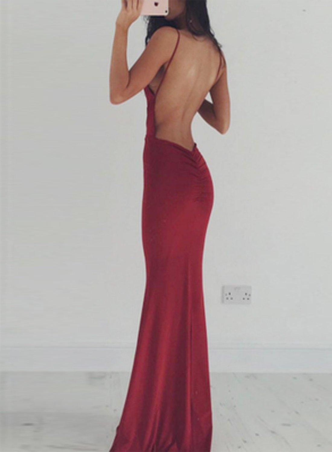 Women s Elegant V Neck Sleeveless Backless Maxi Prom Dress